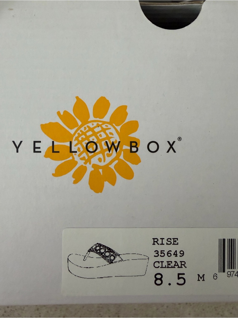 Yellow Box Rise Clear Platform Sandals